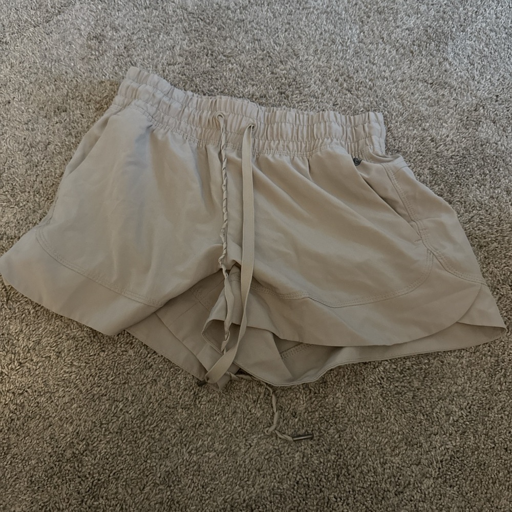 Tan Athletic Shorts with Elastic Waistband- very comfy and dry fit